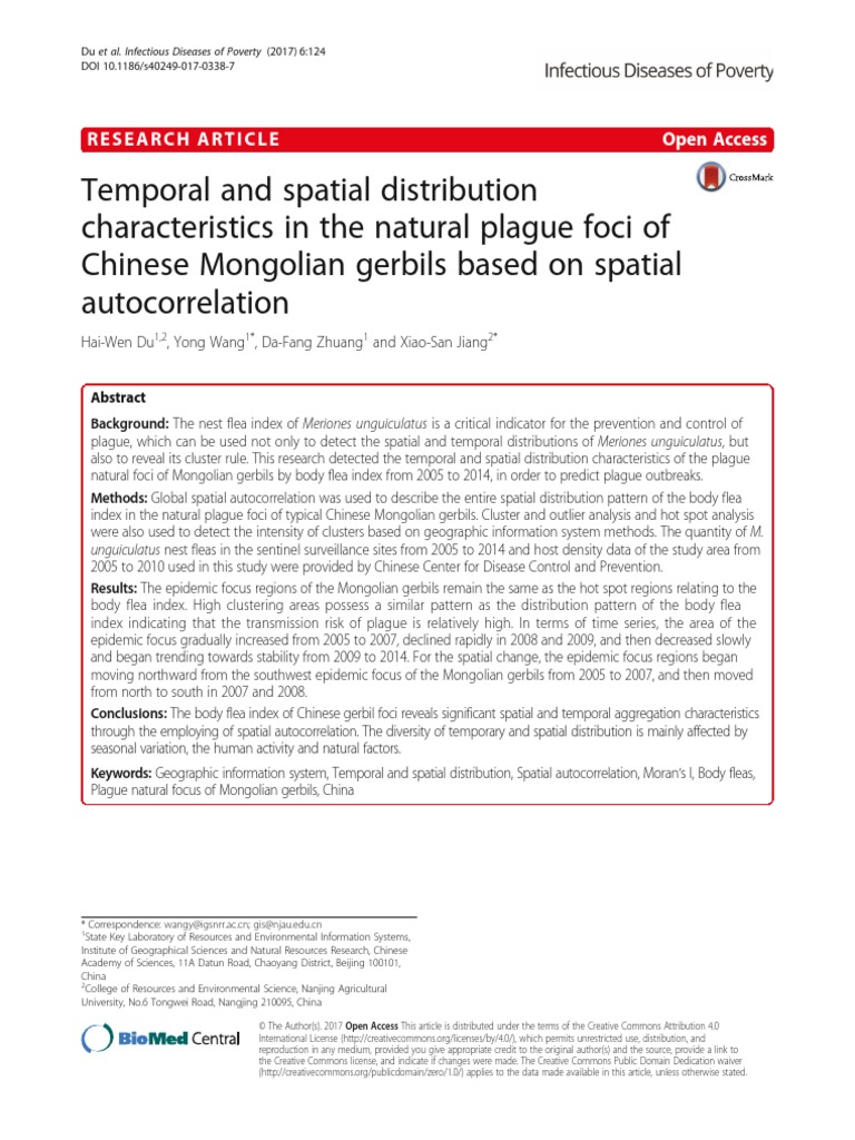 Temporal and Spatial Distribution Characteristics in The Natural Plague ...
