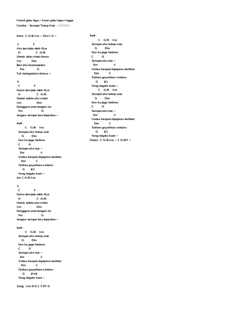 Chord Gitar Lagu Pdf