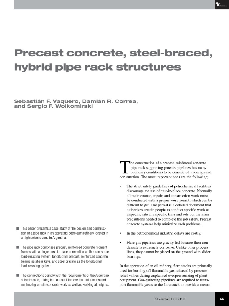 Precast Concrete Steel-Braced Hybrid Pipe Rack Structures PDF | PDF ...