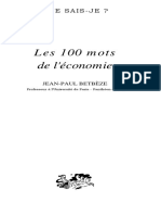 Jean Paul Betbeze Que Sais-Je Les 100 Mots de L'economie (EBOOK FRENCH 2005) PDF