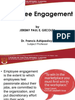 Employee Engagement: by Jeremy Paul E. Gecolea Dr. Francis Ashipaoloye
