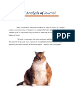 Critical Analysis of Journal