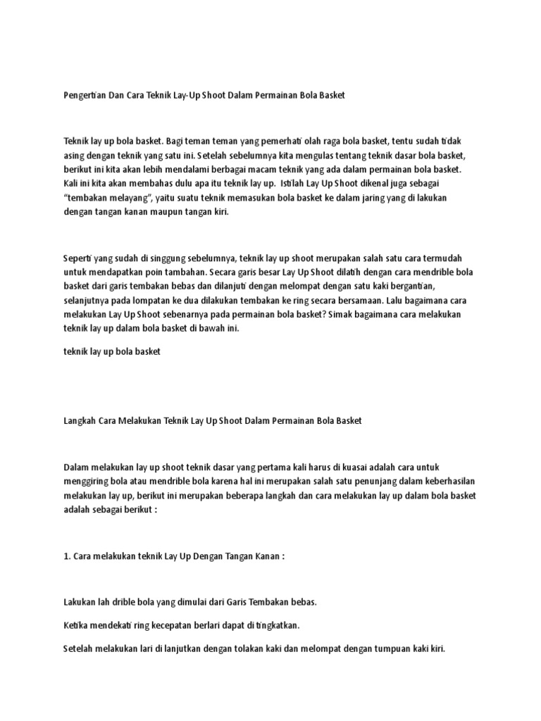 Lay Up Pdf