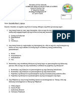 1st Quarter Exam AP IV