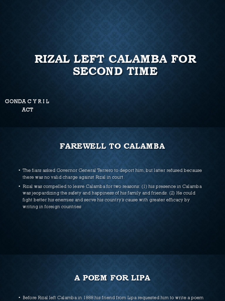 Rizal's Departure from Calamba in 1888 | PDF