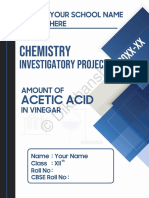 Class 12th Chemistry Investigatory Project On Determination of Acetic Acid in Vinegar