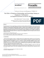 The Effect of Employee Relationships and Knowledge Sharing on Employees Performance an Empirical Research on Service Industry