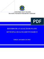 Roteiro de Avaliação de Plano Municipal de Saneamento Básico