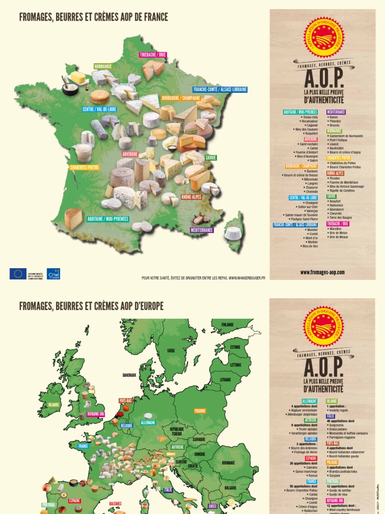 Carte des Fromages AOP de France | PDF | Cuisine du Moyen-Orient ...