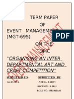Term Paper OF Event Management (MGT-695) On The Topic "Organising An Inter