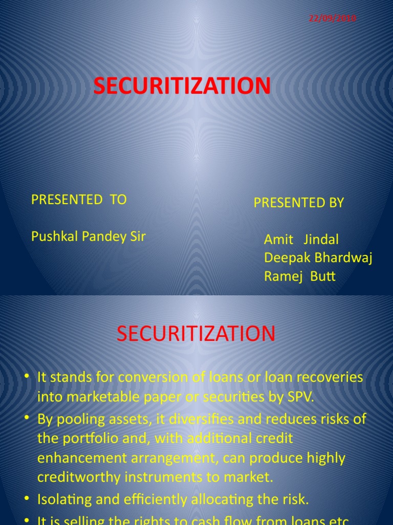 Securitization Process Guide | PDF | Securitization | Loans