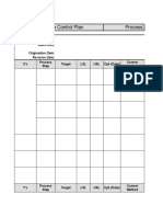 Six Sigma Control Plan Excel Template