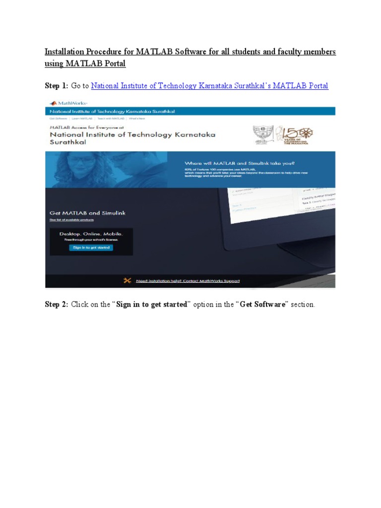 MATLAB Installation Guide for Students | PDF | Installation (Computer ...