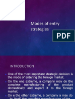 Modes of Entry Strategies