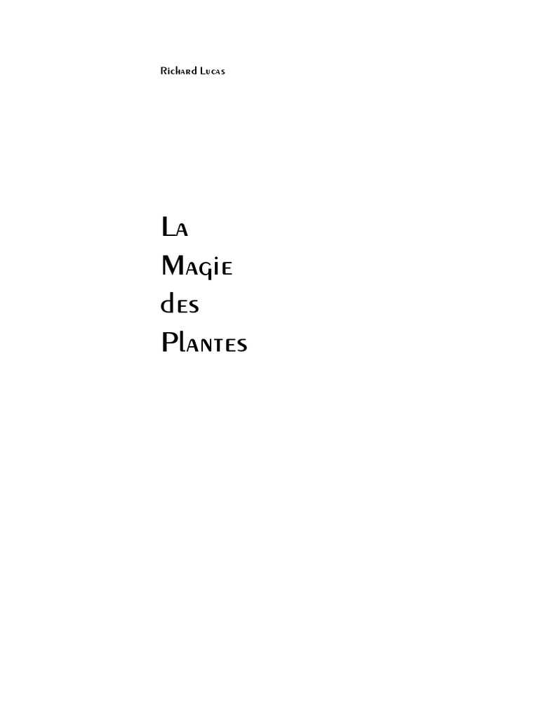 La Magie Des Plantes PDF, PDF, Peau