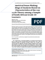 Geometrical Sense Making: Findings of Analysis Based On The Characteristics of The Van Hiele Theory Among A Sample of South African Grade 10 Learners