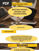 EAPP LP4 Reaction Reviews Critique Position Papers