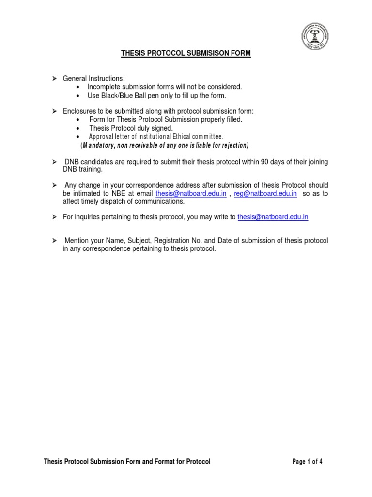 Emailing Thesis Protocol Submission Form - 2015 | PDF | Thesis ...