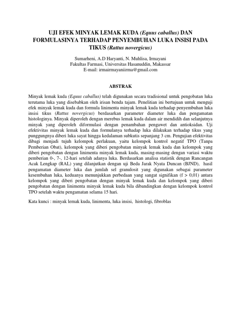 Uji Efek Minyak Lemak Kuda PDF