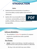 Introduction to Software Quality and Reliability