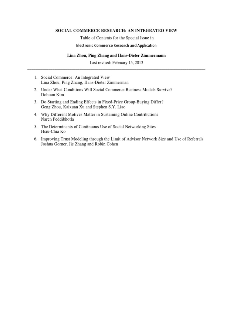 Social Commerce Research: An Integrated View | PDF | Social Media ...