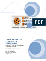 Term Paper of Consumer Behaviour: Consumer Perception Towards Pepsico Products