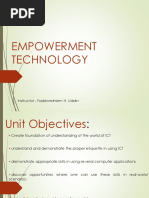 Empowerment Technology: Instructor: Fadzlorrahiem H. Uddin