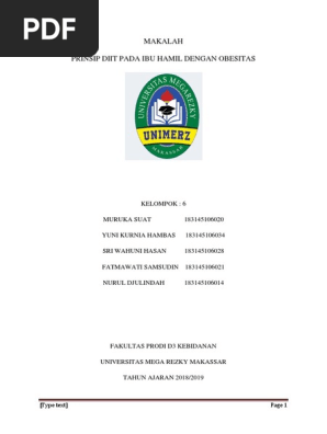 Makalah Prinsip Diit Pada Ibu Hamil Dengan Obesitas Type Text