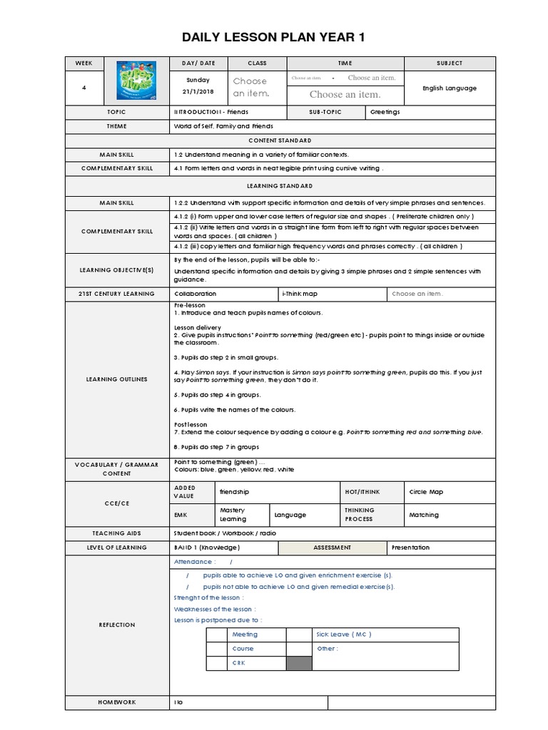 Week 1 - Unit Introduction - Friends | PDF | Lesson Plan | Word