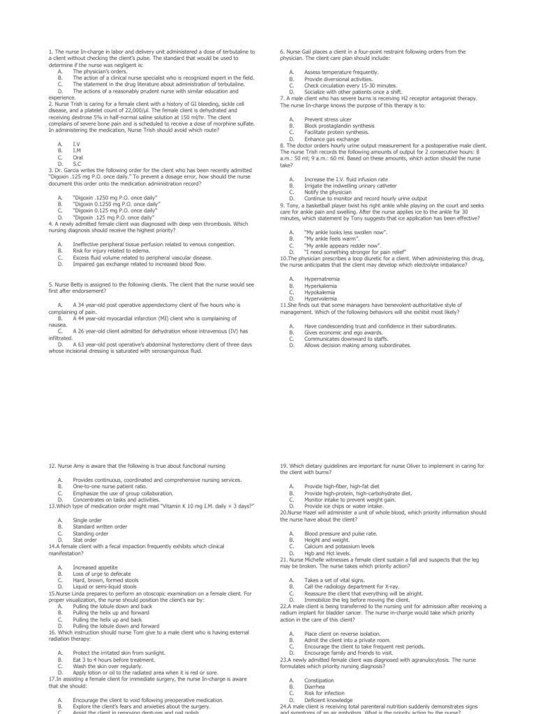 ANP Practice 1 | PDF | Intravenous Therapy | Dose (Biochemistry)