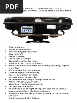 iwinner 2.0 bowling machine