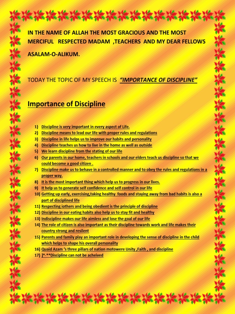 Importance Of Discipline Pdf _ (PDF) Classroom Discipline: Theory and ...