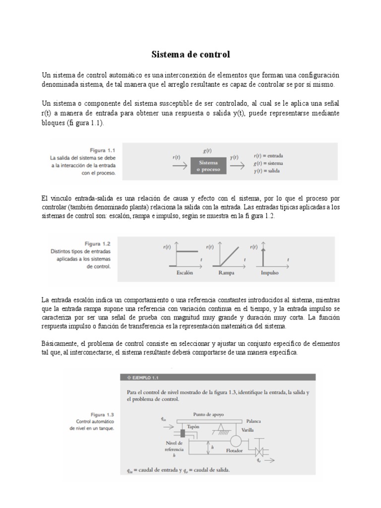 Introducción a Sistemas de Control Automático | PDF | Sistema de ...