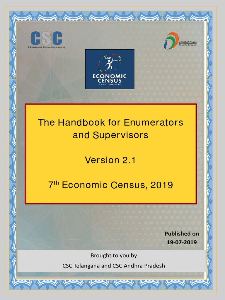 Economic Census Enumerator Guide | PDF | Textiles | Weaving