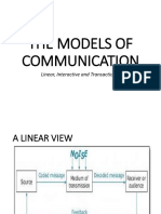 The Models of Communication: Linear, Interactive and Transactional