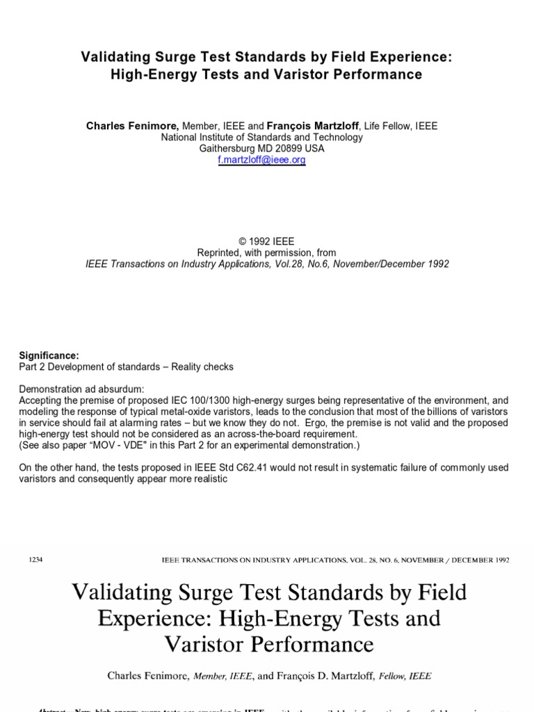 Validating Surge Test | PDF | Capacitor | Electrical Impedance