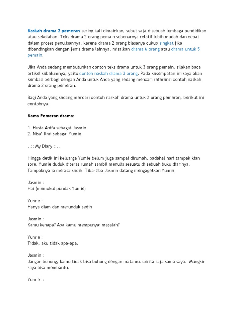 Naskah Drama Pendek 2 Orang Tentang Pendidikan - Roberts Wassaimmat