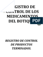 Registro de Control de Los Medicamentos Del Botiquin