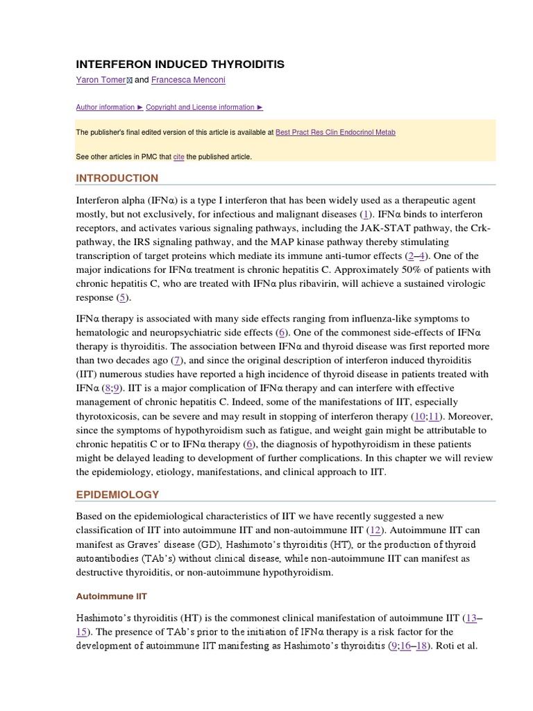 Interferon Induced Thyroiditis | PDF | T Helper Cell | Thyroid