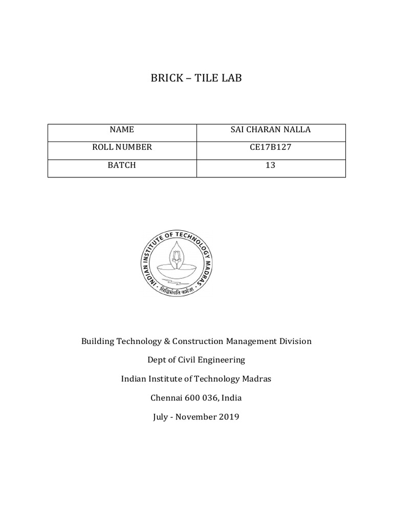 Brick and Tile Testing Methods | PDF | Brick | Machines