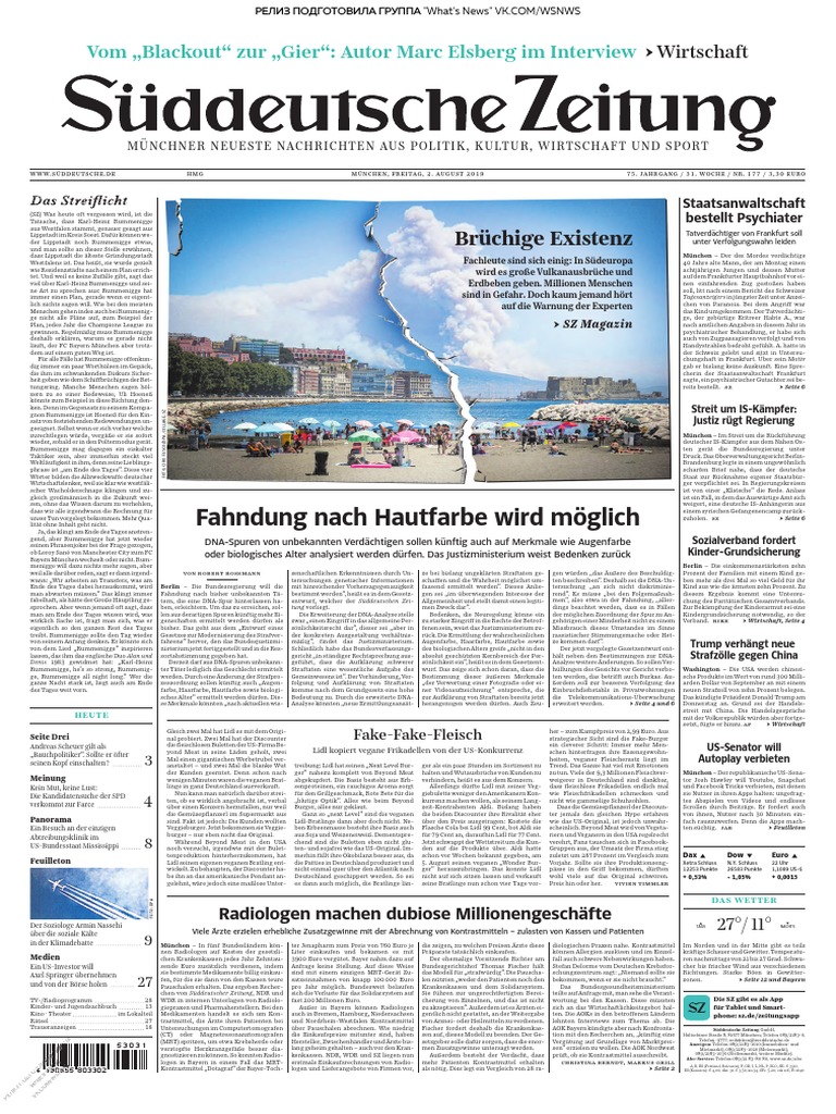 S 252 Ddeutsche Zeitung 02 08 2019