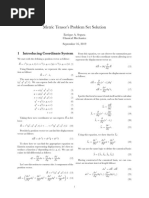 Metric Tensor's Problem Set Solution: 1 Introducing Coordinate System