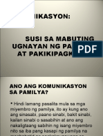 Komunikasyon: Susi Sa Mabuting Ugnayan NG Pamilya at Pakikipagkapwa