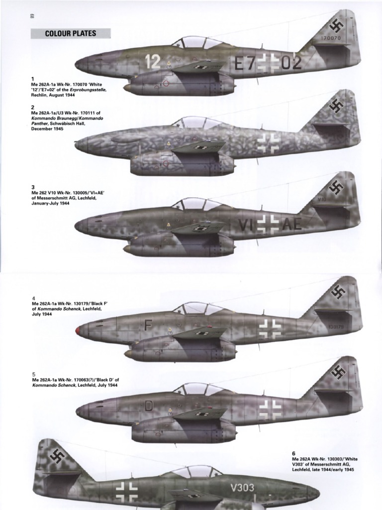 Me 262 Color Schemes and Variants | PDF | Aviation | Aircraft