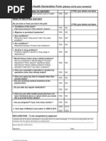 Health Declaration Form