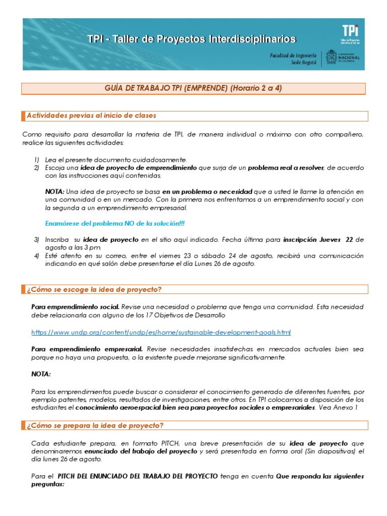 Taller de Proyectos Interdisciplinarios UNAL | PDF | Patentar | Software