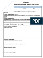 Anexo Iii Formulário de Entrevista Individual: Funçâo: Setor: Data: 1 Etapa - Avaliação Curricular