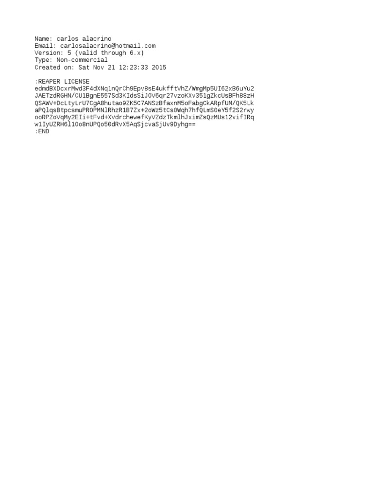 Reaper-License RK | PDF