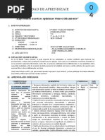 Unidad de Aprendizaje #04 Del Área de Comunicación