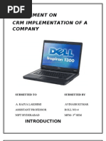 Assignment On CRM Implementation of Dell